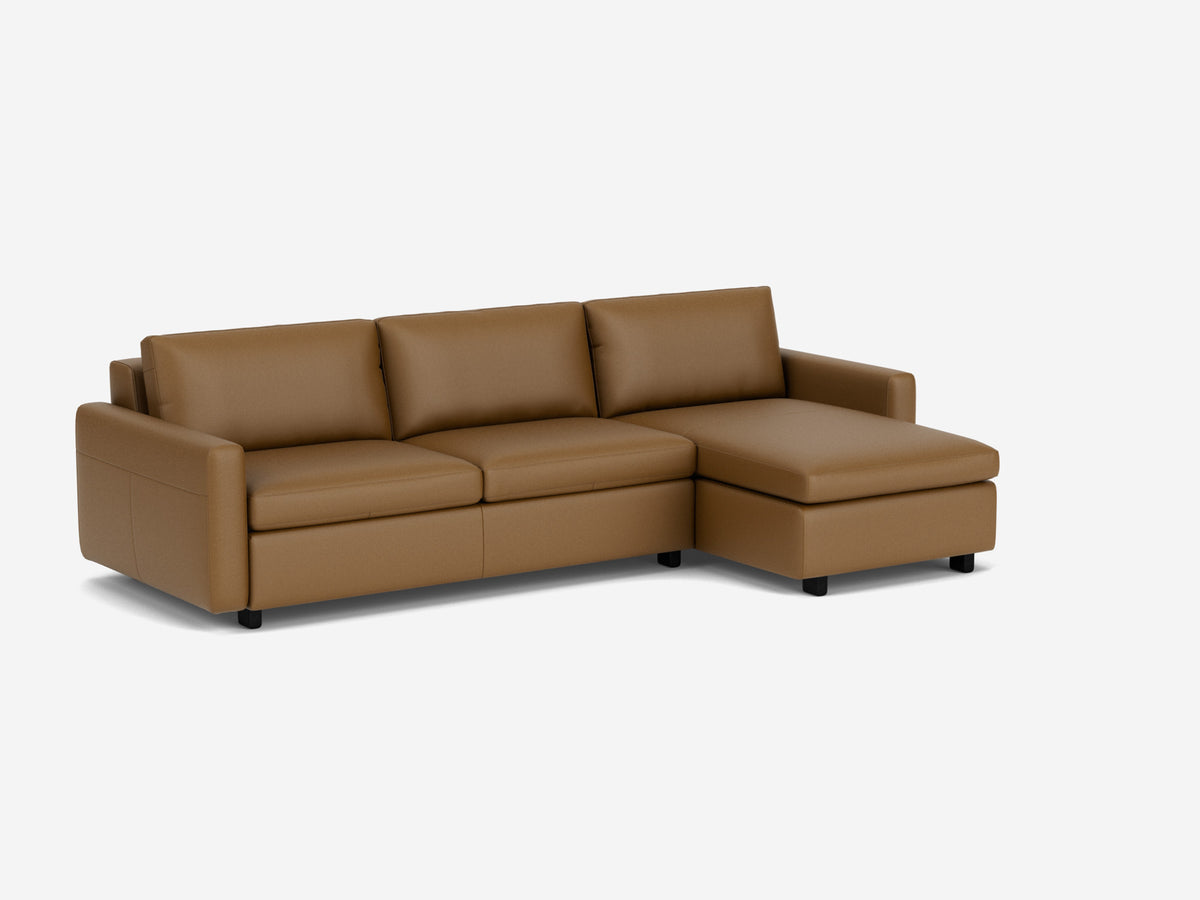 Rein Toast with Black Ash Legs - Narrow Arms - Double - Right Hand Facing Chaise - Non-Storage Chaise