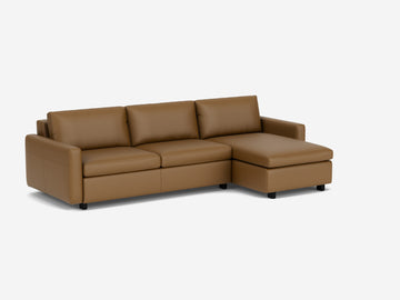 Rein Toast with Black Ash Legs - Narrow Arms - Double - Right Hand Facing Chaise - Non-Storage Chaise