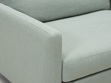 Aspen Mist Fabric - Shallow (35") - 32.5" Seat Width - Narrow Arms - Metal Tubular Legs