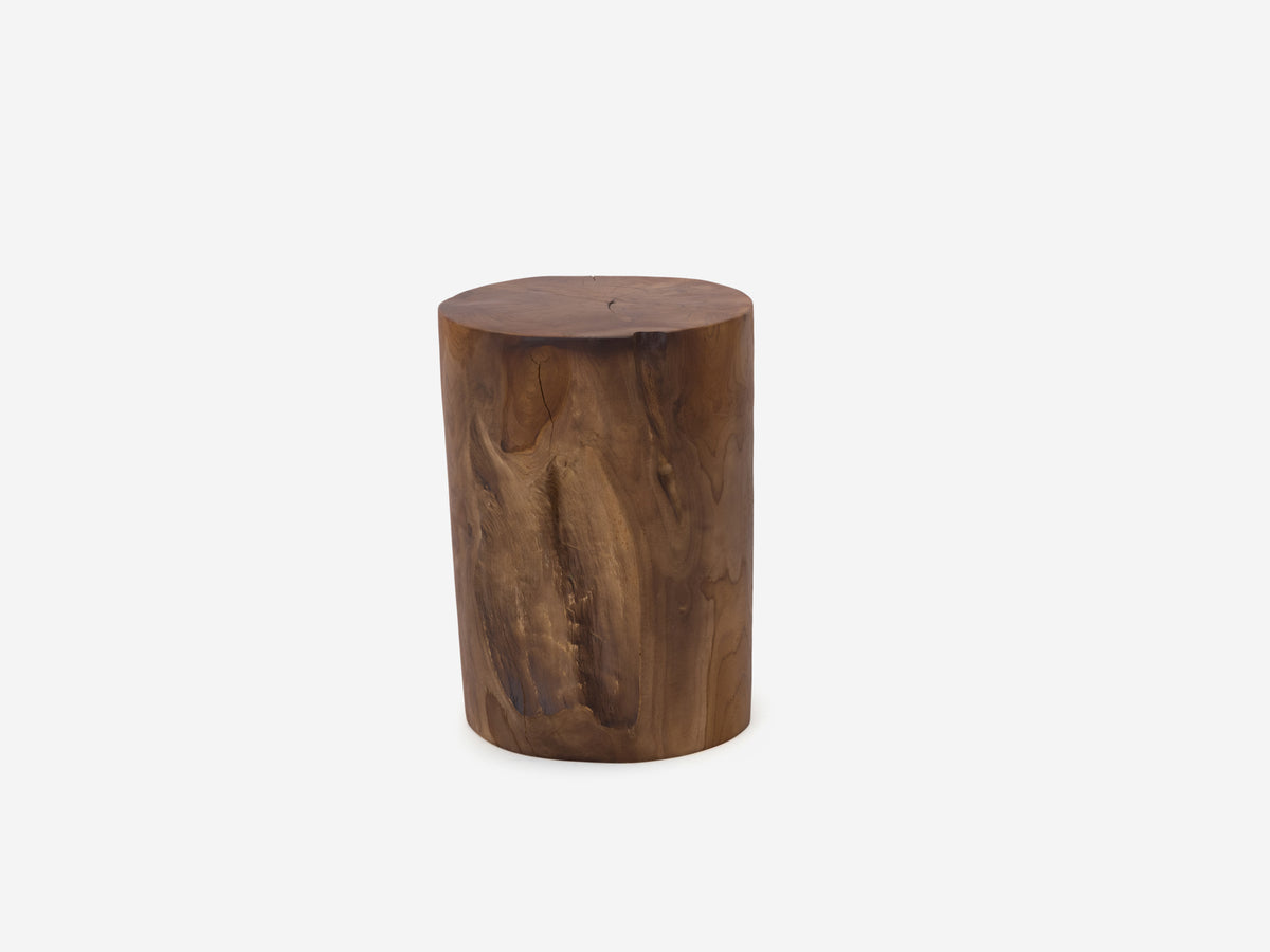 Solid Teak Stool - Cylinder – Reclaimed Teak – view 4