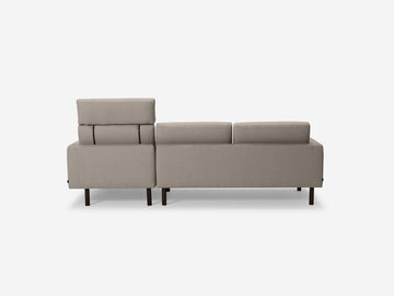 Panama Natural Fabric with Black Ash Legs - Right Hand Facing Chaise - Optional Headrest