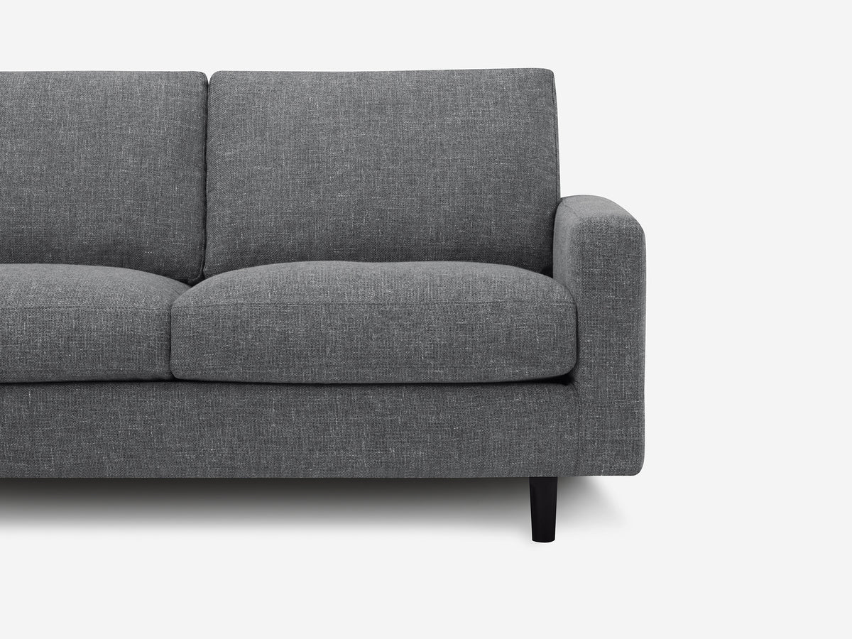 Greta Stone (Discontinued) with Black Ash Legs - Left Hand Facing Backless Chaise