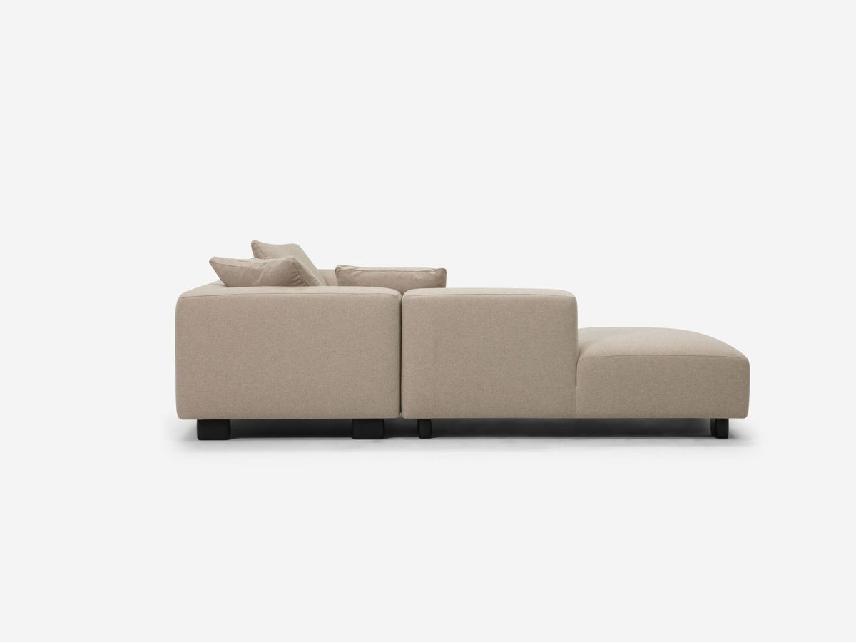 Lana Taupe with Black Stadium Legs - Left Hand Facing Backless Chaise