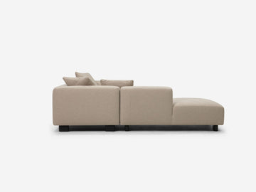 Lana Taupe with Black Stadium Legs - Left Hand Facing Backless Chaise