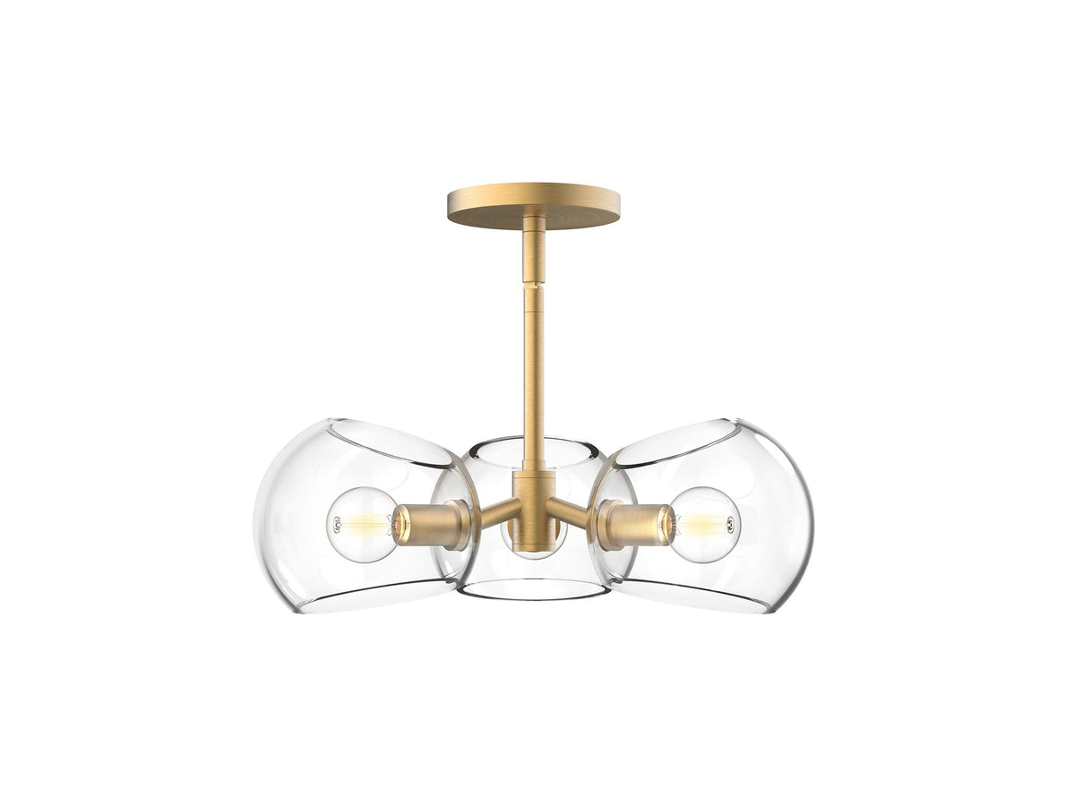 Willow Pendant – Brushed Gold/Clear Glass