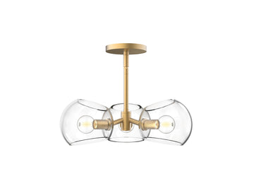 Willow Pendant – Brushed Gold/Clear Glass
