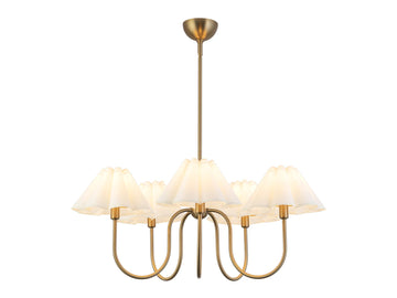 Rosemary Chandelier – Brushed Gold/Folded White – view 2