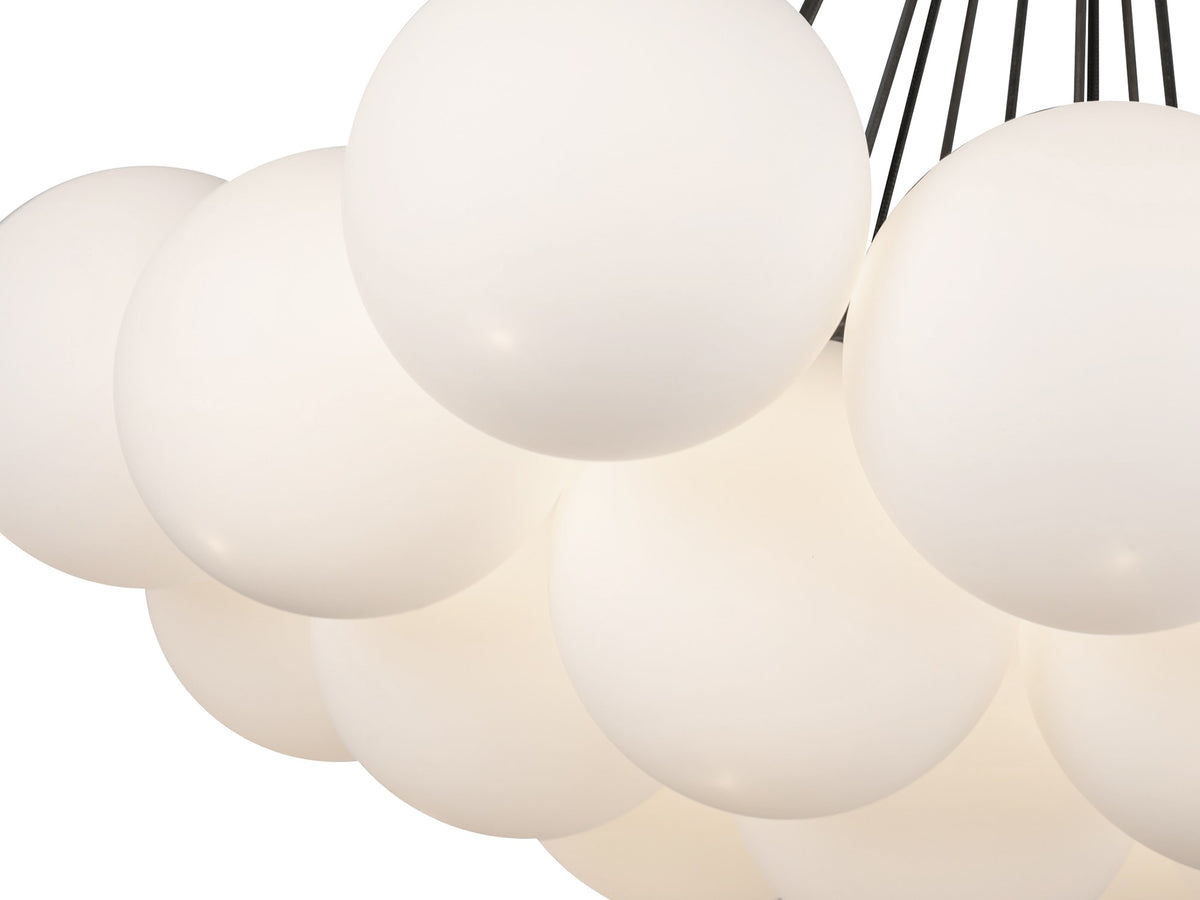 Bolla Chandelier – 28" / Black/Opal Glass – view 2