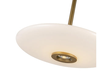Kyoto Pendant – Vintage Brass/Glossy Opal Glass – view 3