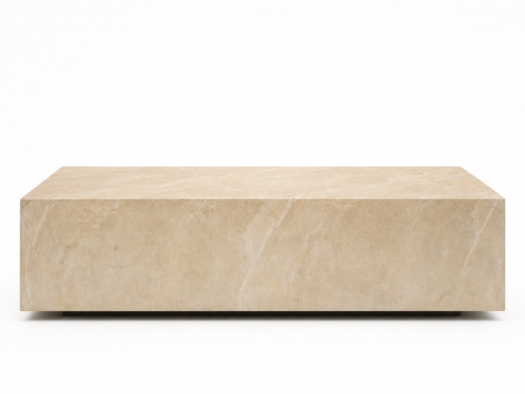 Plinth Coffee Table – Faux Travertine