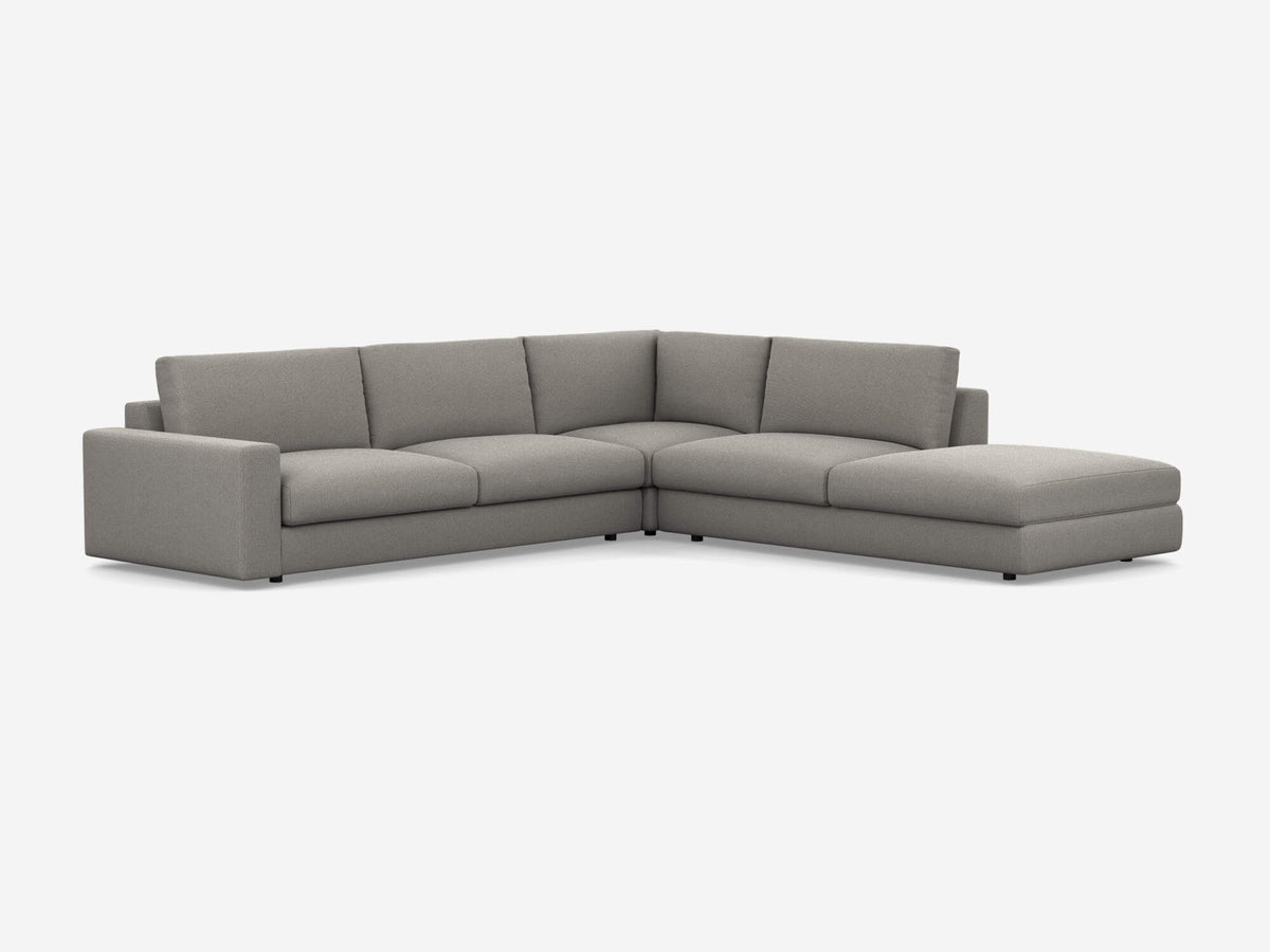 Plush - Straight Arms - Right Hand Facing Backless Chaise