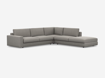 Plush - Straight Arms - Right Hand Facing Backless Chaise