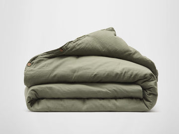 Silk & Snow Muslin Duvet Cover – Full/Queen / Eucalyptus