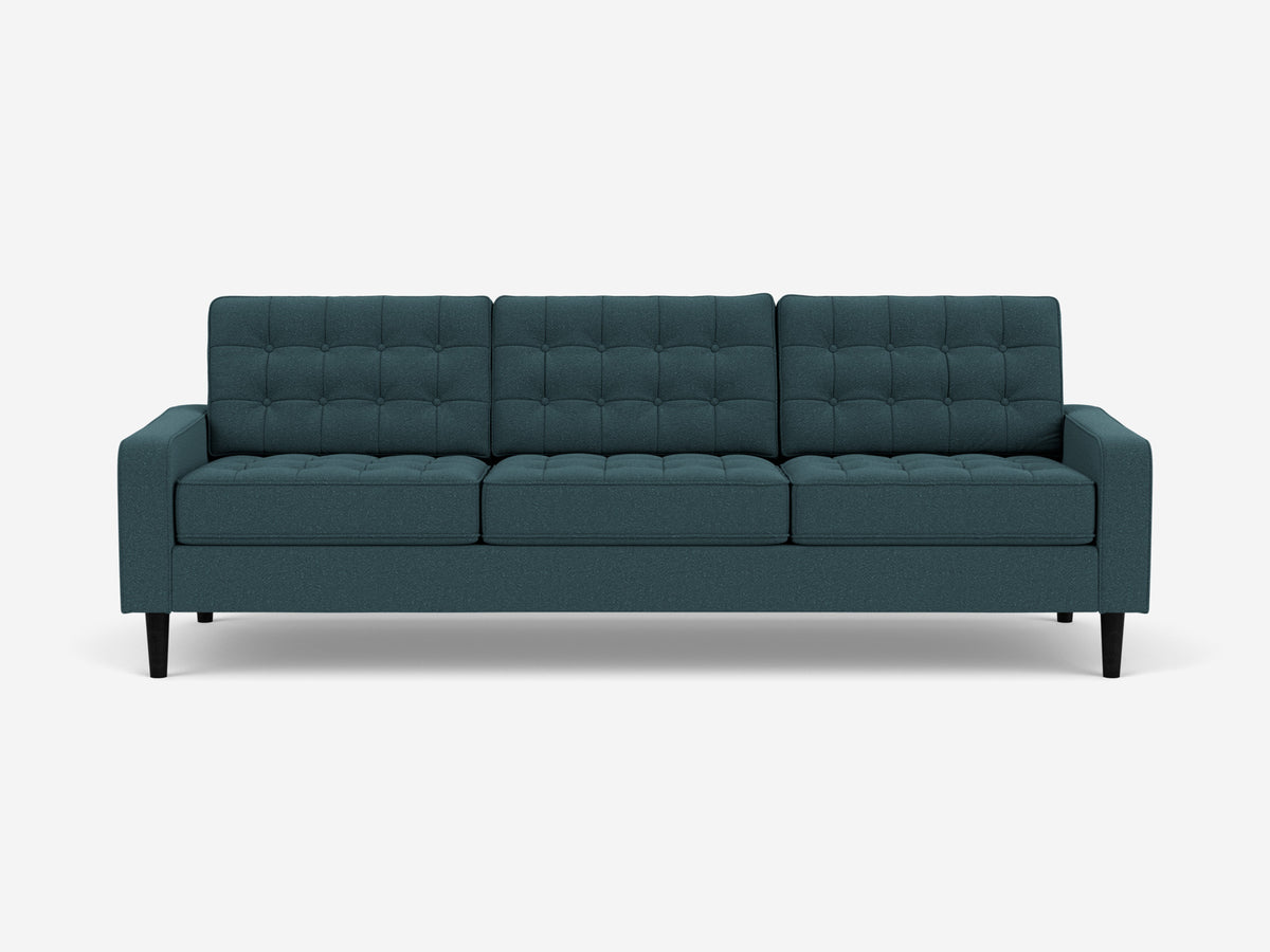 92" - Alma Gunmetal Blue with Black Ash Legs and Low Arm Height