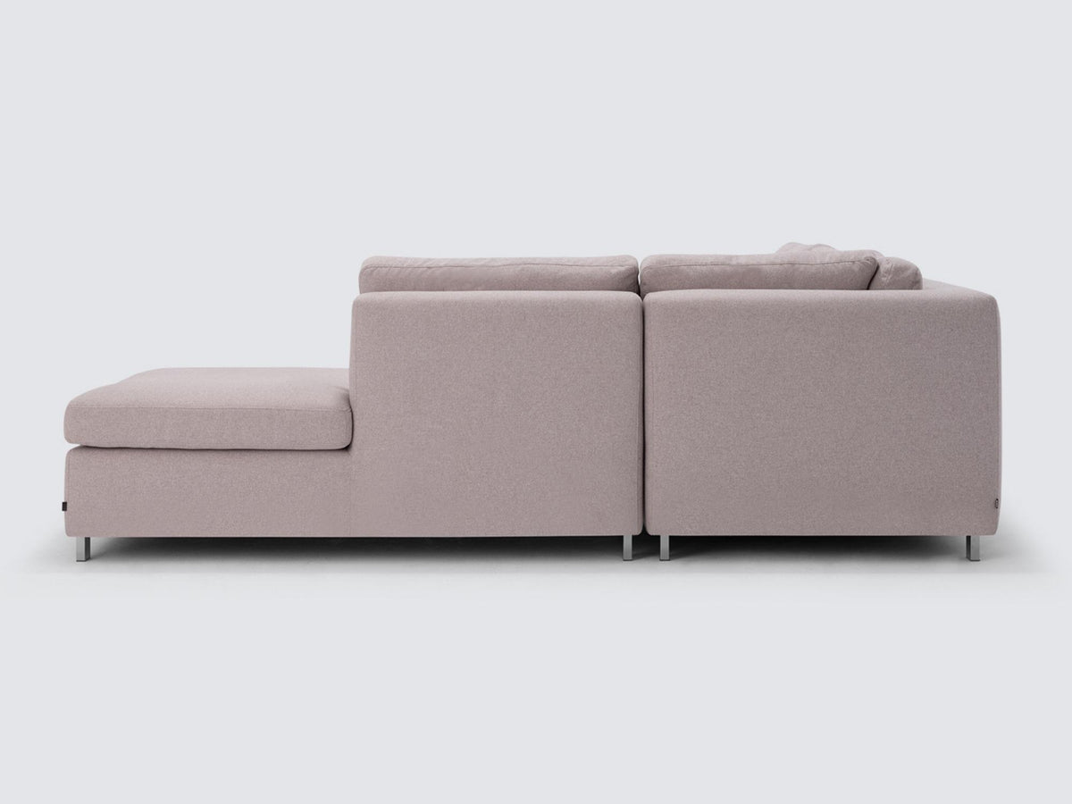 Ava Cloud with Stainless Steel Legs - Right Hand Facing Backless Chaise - Standard Arms