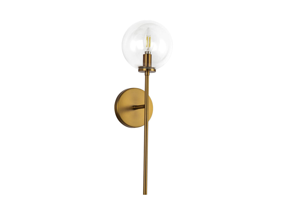 Cassia Wall Light – 1 Light / Aged Gold/Clear Glass