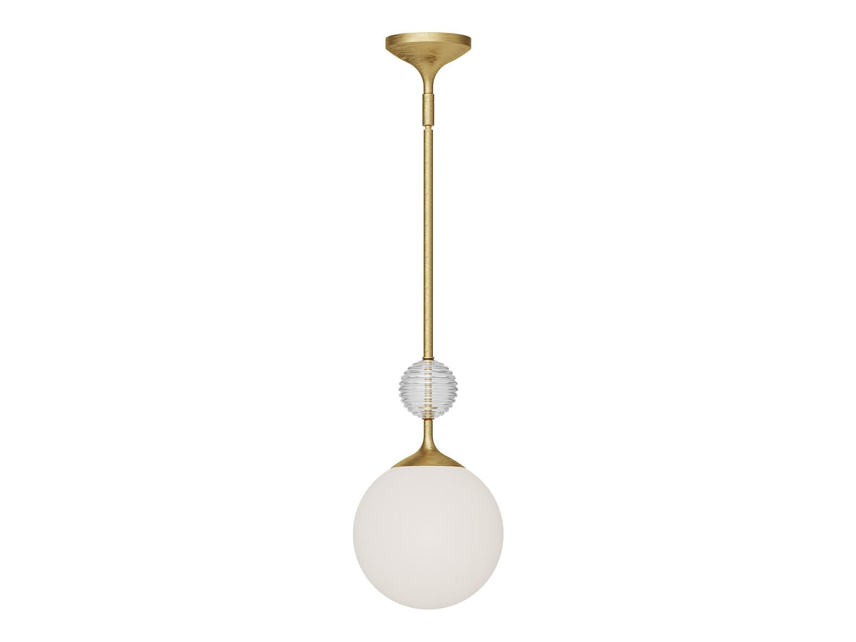Celia Pendant – Brushed Gold/Opal Glass