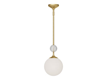 Celia Pendant – Brushed Gold/Opal Glass