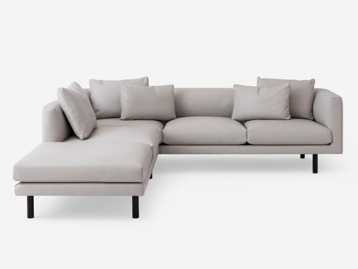 Grade 400 Venice Steel with Black Ash Legs - Left Hand Facing Backless Chaise