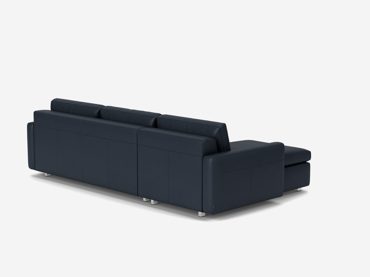 Evoque Atlantic with Stainless Steel Legs - Narrow Arms - Double - Left Hand Facing Storage Chaise