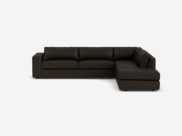 Broadway Granite Leather - Right Hand Facing Backless Chaise