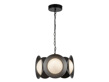 Cleo Chandelier – Black/Opal Glass – view 2