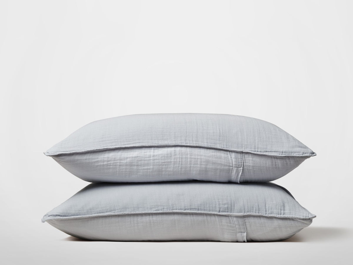 Silk & Snow Muslin Sham Set – Standard / Luna