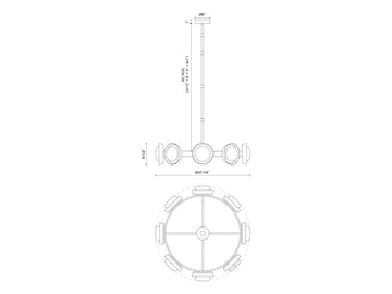 Alonso Chandelier – 37" / Urban Bronze – view 3
