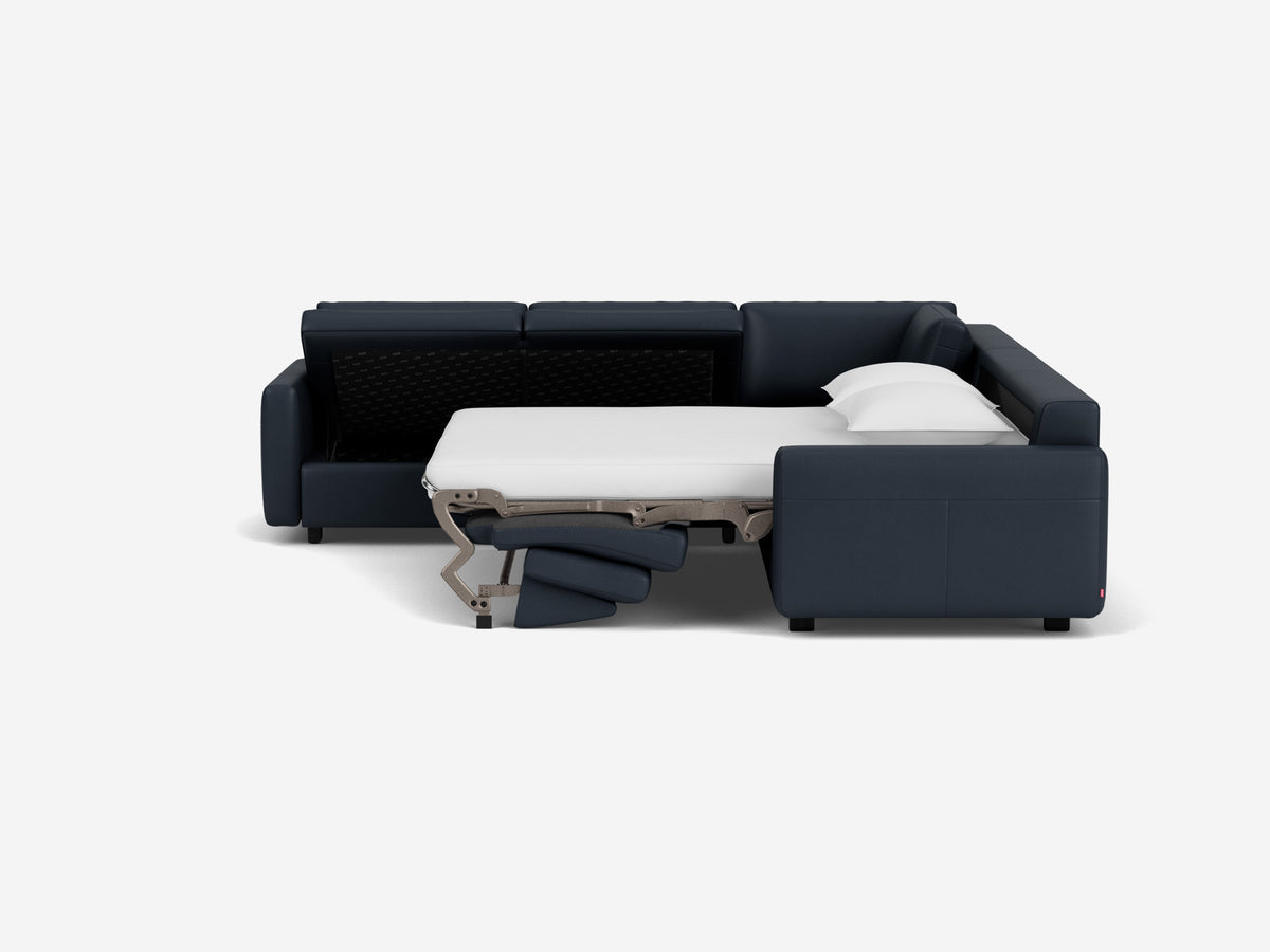 Evoque Atlantic with Black Ash Legs - Narrow Arms - Left Hand Facing Storage Loveseat