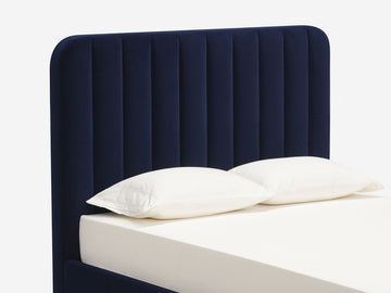 Arezzo Navy - High - Channel Round Headboard