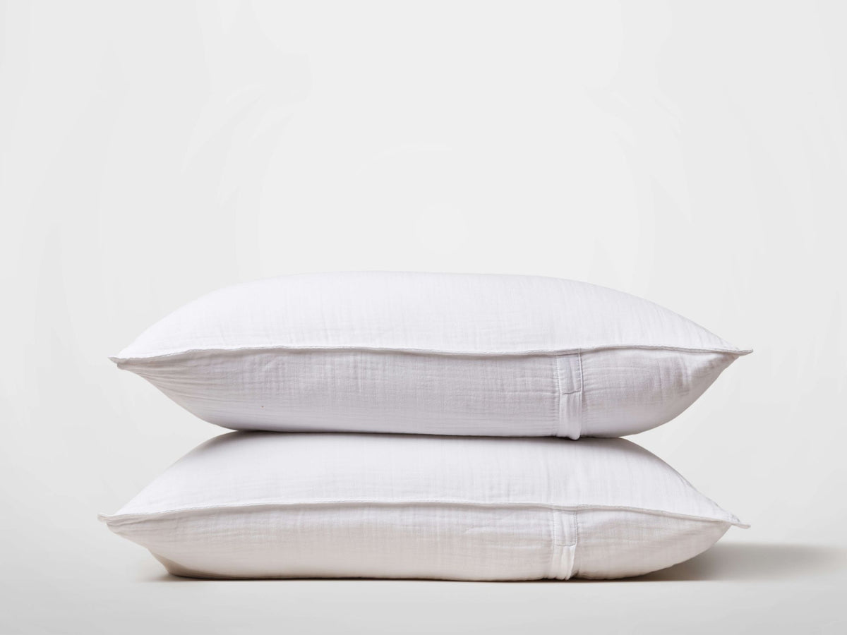 Silk & Snow Muslin Sham Set – Standard / White
