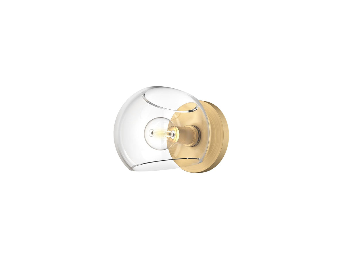 Willow Wall Light – 6" / Brushed Gold/Clear Glass