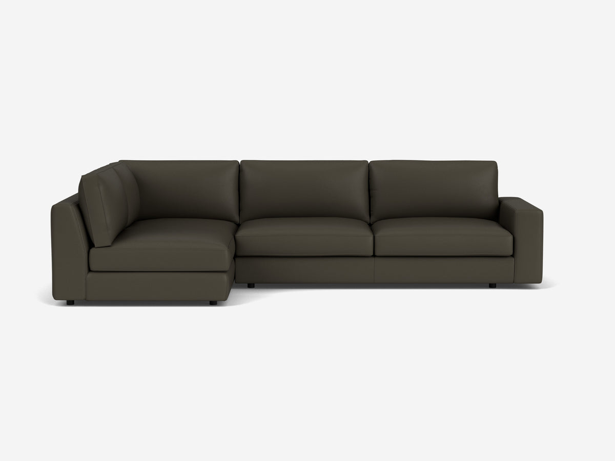 Fino Cool Grey - Left Hand Facing Full-Arm Chaise - 1.5" Legs