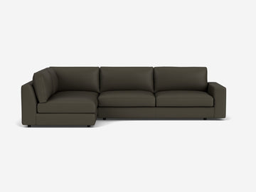 Fino Cool Grey - Left Hand Facing Full-Arm Chaise - 1.5" Legs