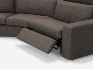 Onno Charcoal Warm Grey with Additional Headrest - Wide Seat - Left Hand Facing Backless Chaise - Wide Track Arm