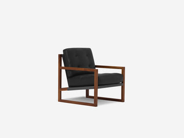 Suave Nero - Back: Cotton Duck Black - Walnut Wood Frame