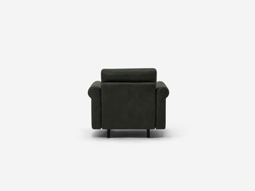 Elba Deep Green - Shallow (35") - 24" Seat Width - Roll Arms - Metal Tubular Legs