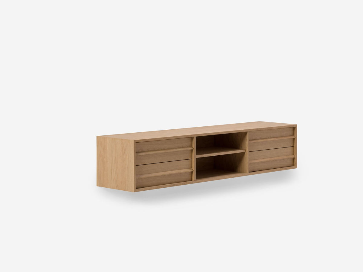 Marcel Floating Media Unit – 72" / Oak – view 3