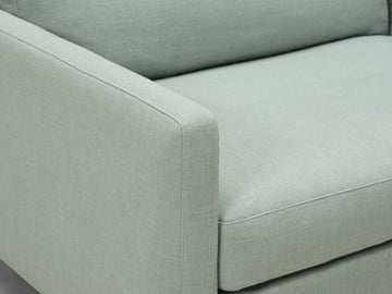 Aspen Mist Fabric - Shallow (35") - 35.8" Seat Width - Narrow Arms - Metal Tubular Legs