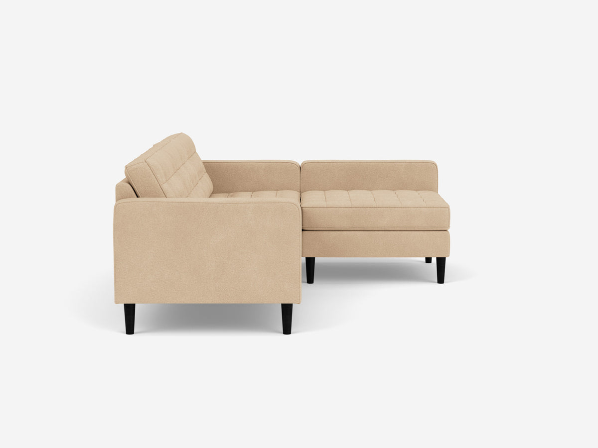 Ava Camel avec pattes frêne noir - accoudoirs de 24,5 po