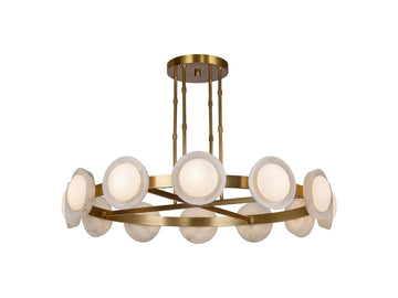 Alonso Chandelier – 50" / Vintage Brass/Alabaster