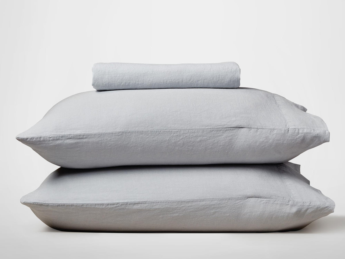 Silk & Snow Flax Bedding Set – Full / Luna