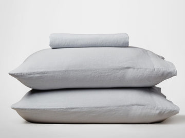 Silk & Snow Flax Bedding Set – Full / Luna