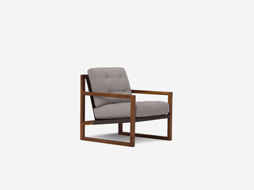 Ava Haze - Back: Cotton Duck Black - Walnut Wood Frame