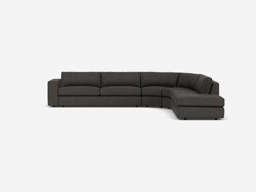 Coda Ash Fabric - Shallow - Right Hand Facing Backless Chaise