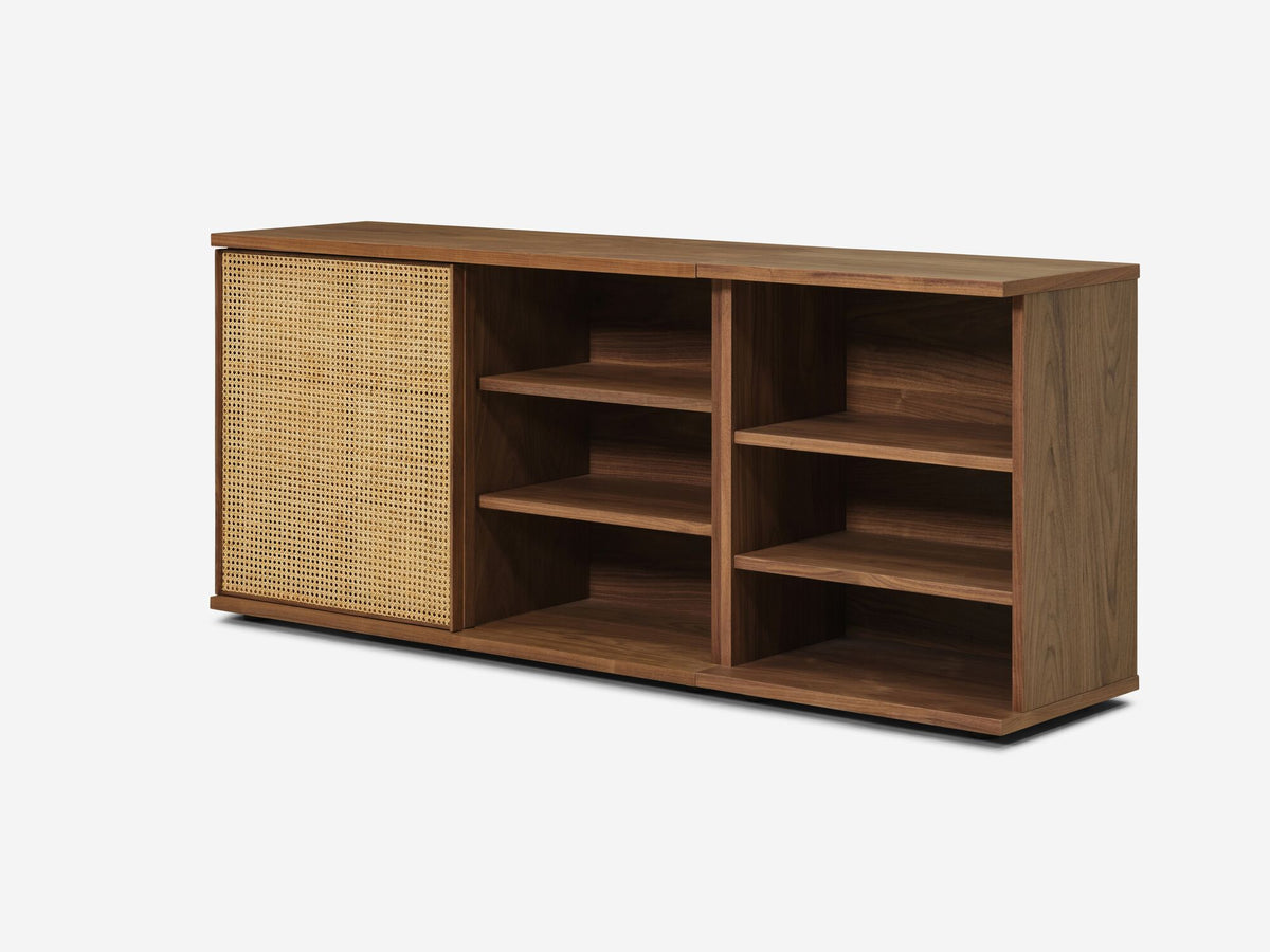 Wide - Walnut - Cane Doors