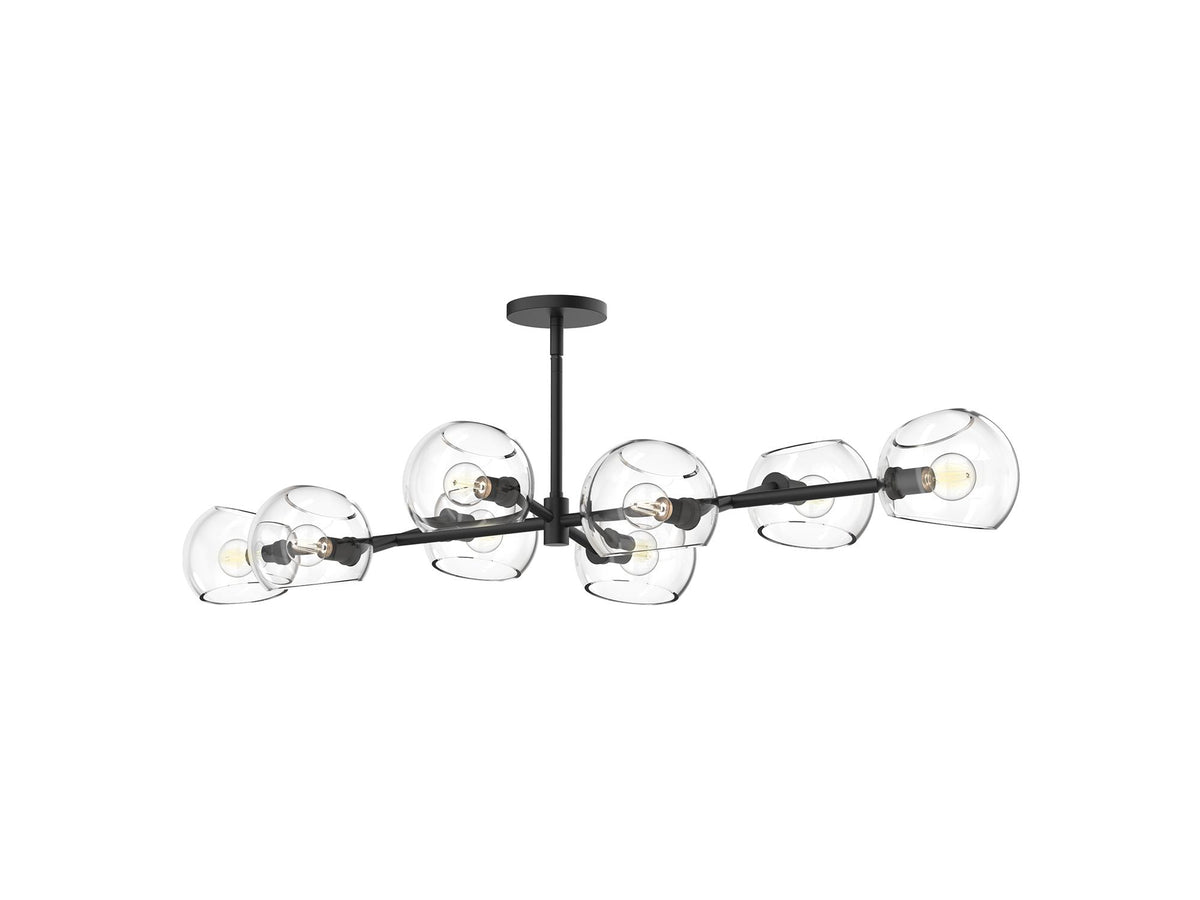 Willow Linear Pendant – Clear Glass/Matte Black