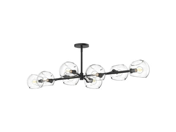 Willow Linear Pendant – Clear Glass/Matte Black