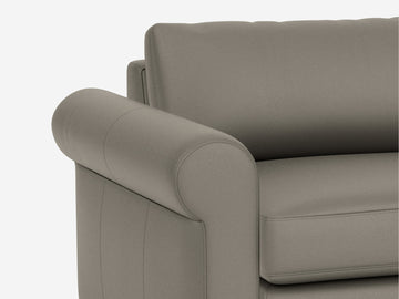 Rein Grey Leather - Shallow - 35 inch seat width - Roll Arms