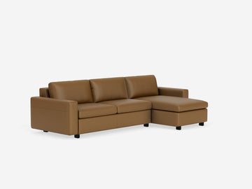 Rein Toast with Black Ash Legs - Standard Arms - Double - Right Hand Facing Storage Chaise